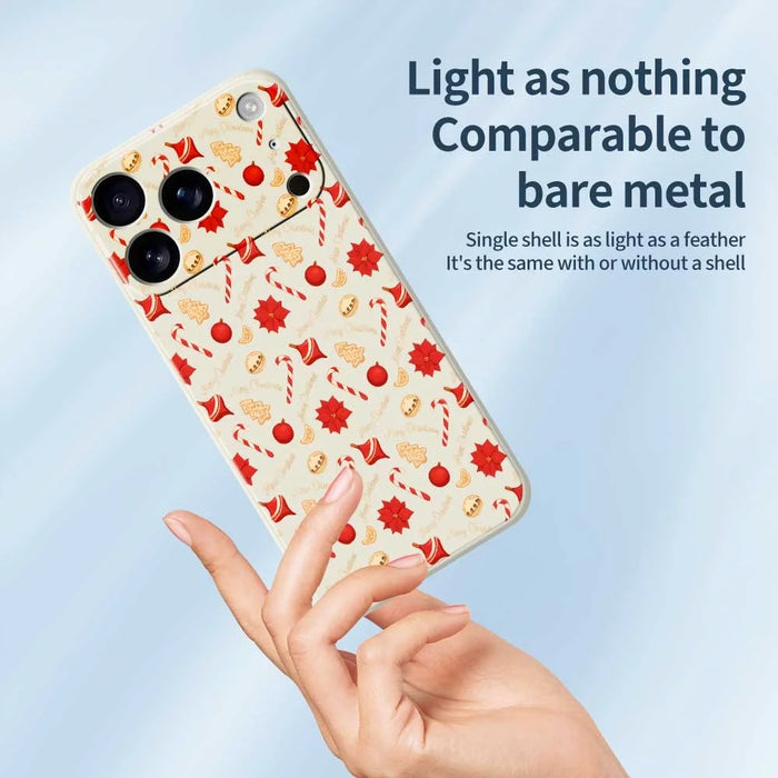 For iPhone 18 Pro Max / 17 Pro Max Case Christmas Candy Pattern Printing Straight Edge TPU Phone Back Cover - Green - 3