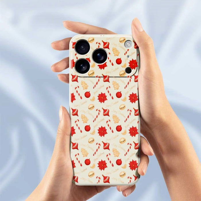 For iPhone 18 Pro Max / 17 Pro Max Case Christmas Candy Pattern Printing Straight Edge TPU Phone Back Cover - Green - 4