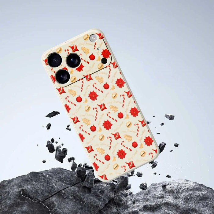 For iPhone 18 Pro Max / 17 Pro Max Case Christmas Candy Pattern Printing Straight Edge TPU Phone Back Cover - Green - 5