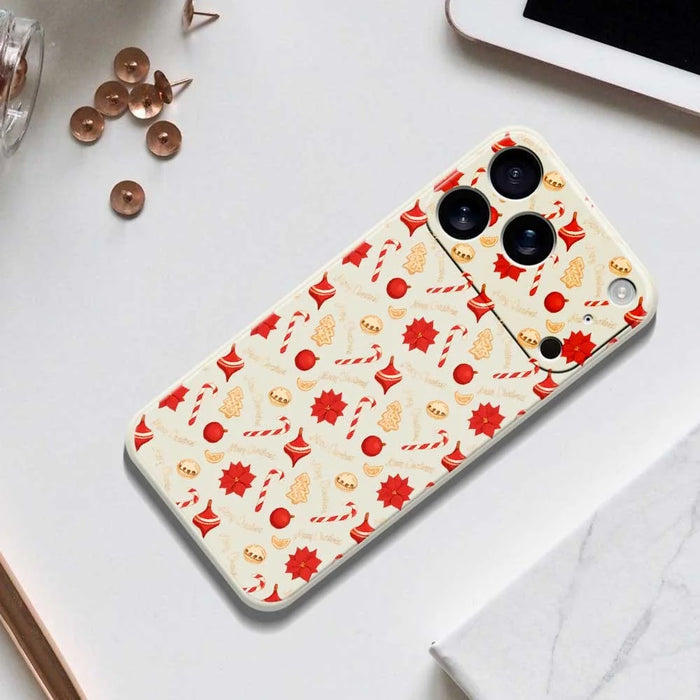 For iPhone 18 Pro Max / 17 Pro Max Case Christmas Candy Pattern Printing Straight Edge TPU Phone Back Cover - Green - 6