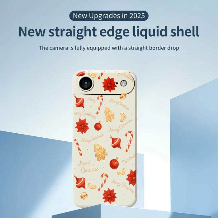 For iPhone Air Case Christmas Big Candy Pattern Printing Straight Edge TPU Phone Back Cover - Beige - 2