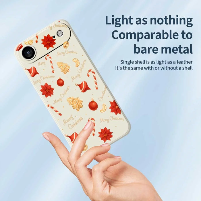 For iPhone Air Case Christmas Big Candy Pattern Printing Straight Edge TPU Phone Back Cover - Beige - 3