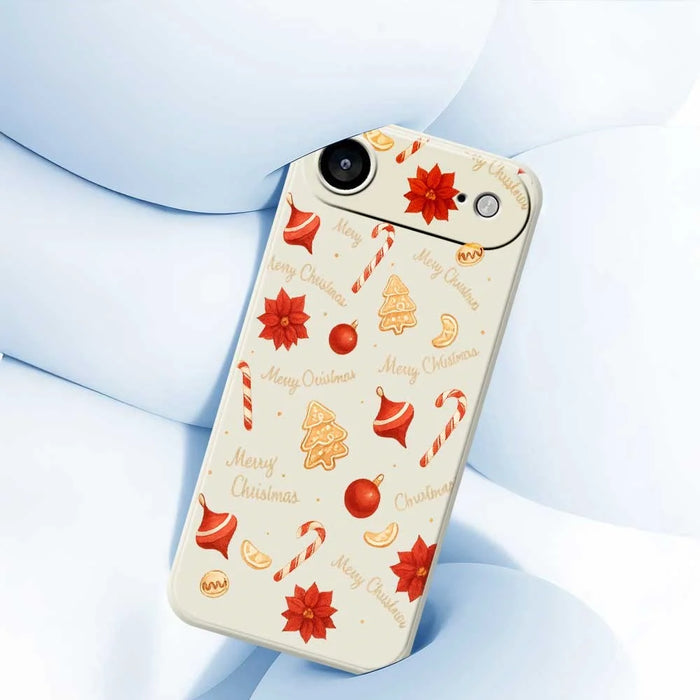 For iPhone Air Case Christmas Big Candy Pattern Printing Straight Edge TPU Phone Back Cover - Beige - 4
