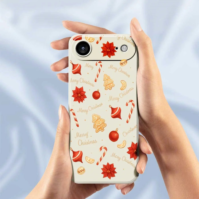 For iPhone Air Case Christmas Big Candy Pattern Printing Straight Edge TPU Phone Back Cover - Beige - 5