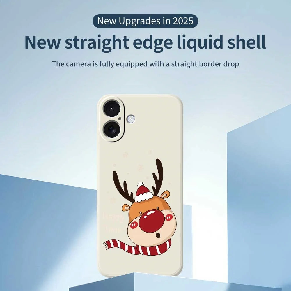 For iPhone 17 Case Deer Head Pattern Printing Straight Edge TPU Phone Back Cover - Beige - 2