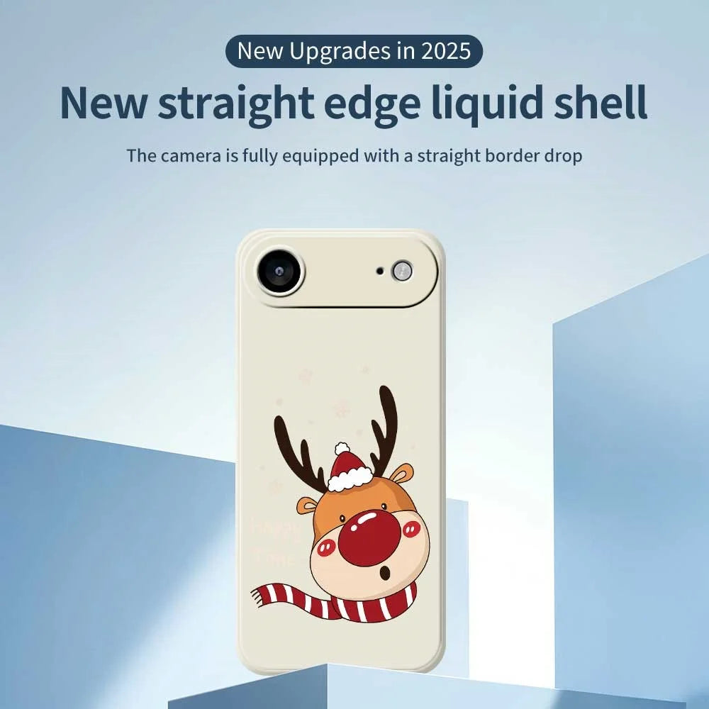 For iPhone Air Case Deer Head Pattern Printing Straight Edge TPU Phone Back Cover - Beige - 2