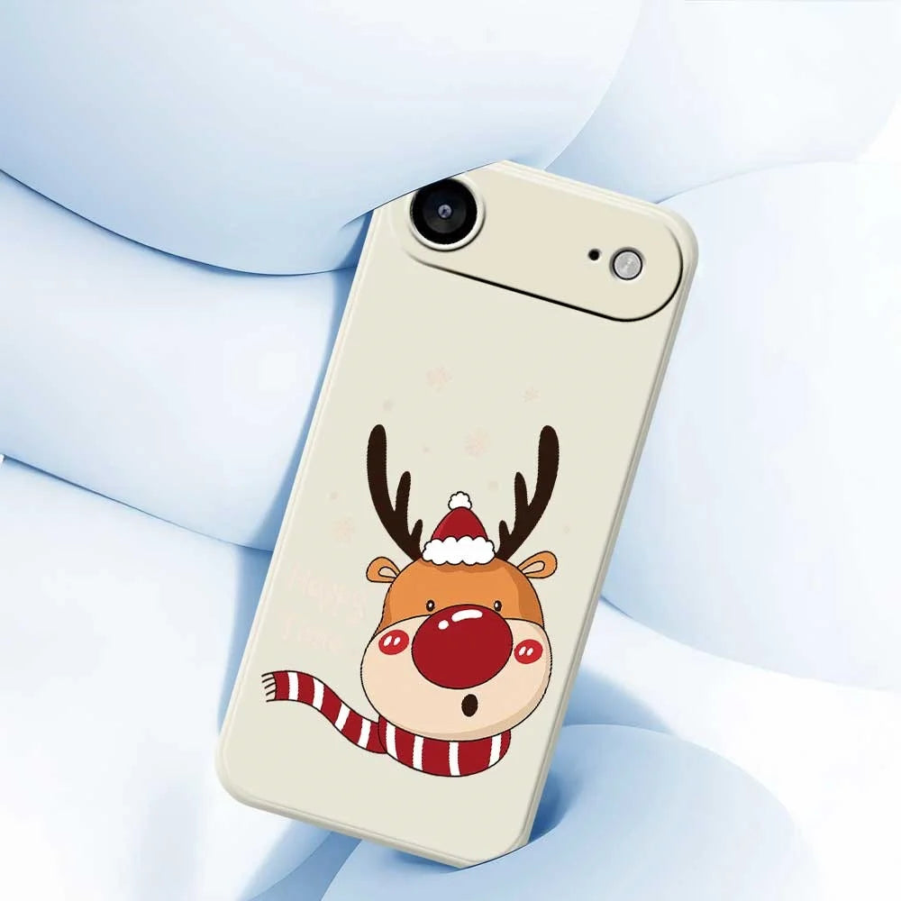For iPhone Air Case Deer Head Pattern Printing Straight Edge TPU Phone Back Cover - Beige - 4