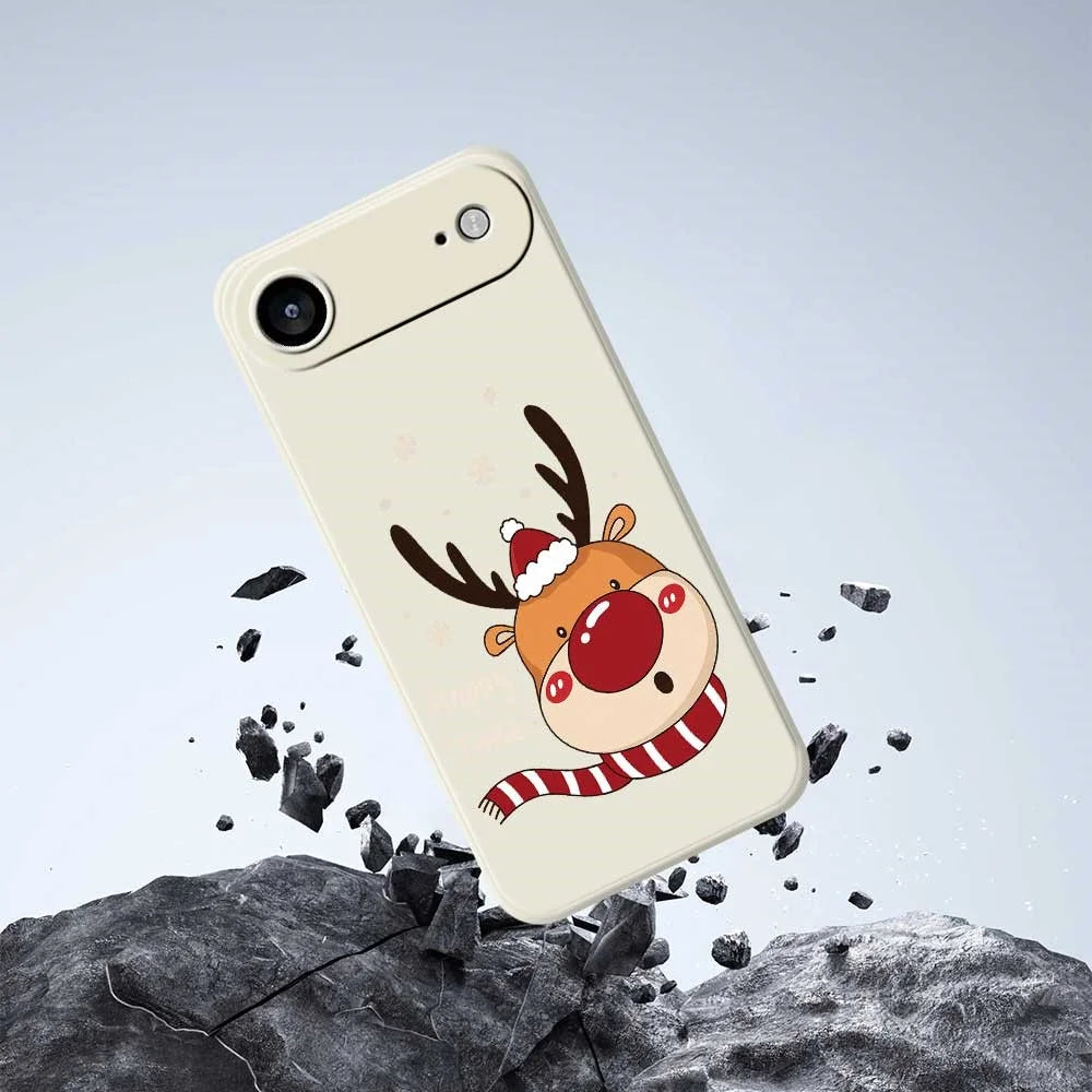 For iPhone Air Case Deer Head Pattern Printing Straight Edge TPU Phone Back Cover - Beige - 6