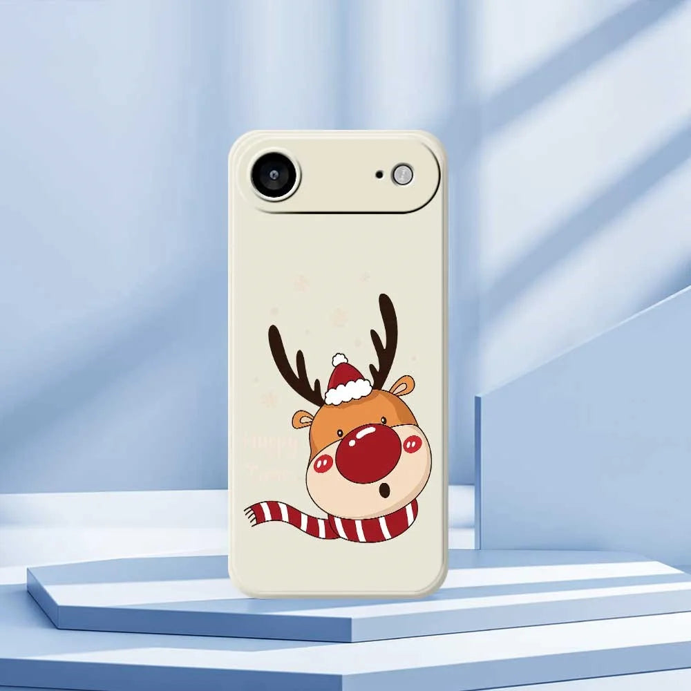 For iPhone Air Case Deer Head Pattern Printing Straight Edge TPU Phone Back Cover - Beige - 7