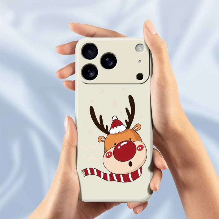 For iPhone 18 Pro / 17 Pro Case Deer Head Pattern Printing Straight Edge TPU Phone Back Cover - Beige - 4