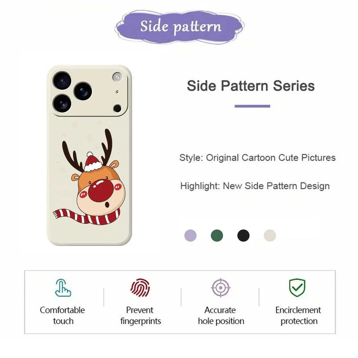 For iPhone 18 Pro Max / 17 Pro Max Case Deer Head Pattern Printing Straight Edge TPU Phone Back Cover - Green - 7