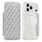For iPhone 17 Pro Case Compatible with MagSafe Rhombus PU Leather Phone Cover - Titanium Grey - 1