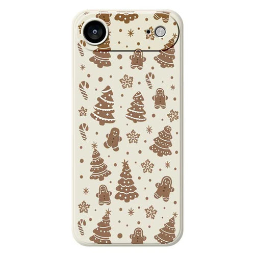 For iPhone Air Case Christmas Gingerbread Pattern Printing Straight Edge TPU Phone Back Cover - Beige - 1