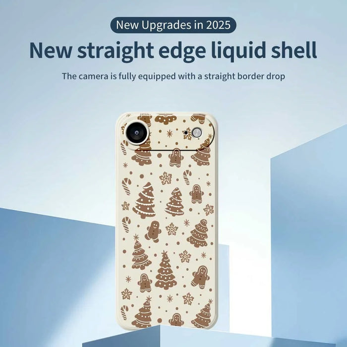 For iPhone Air Case Christmas Gingerbread Pattern Printing Straight Edge TPU Phone Back Cover - Beige - 2