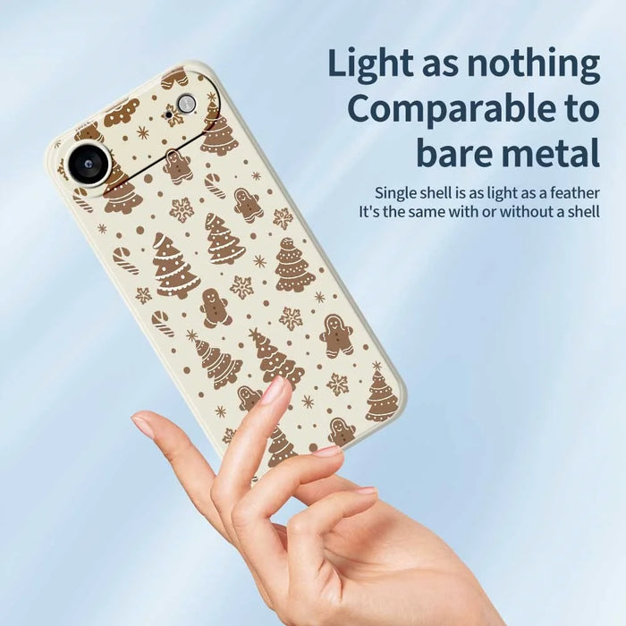 For iPhone Air Case Christmas Gingerbread Pattern Printing Straight Edge TPU Phone Back Cover - Beige - 3