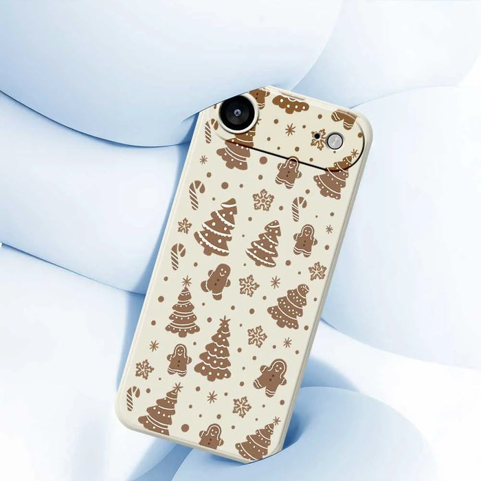 For iPhone Air Case Christmas Gingerbread Pattern Printing Straight Edge TPU Phone Back Cover - Beige - 4