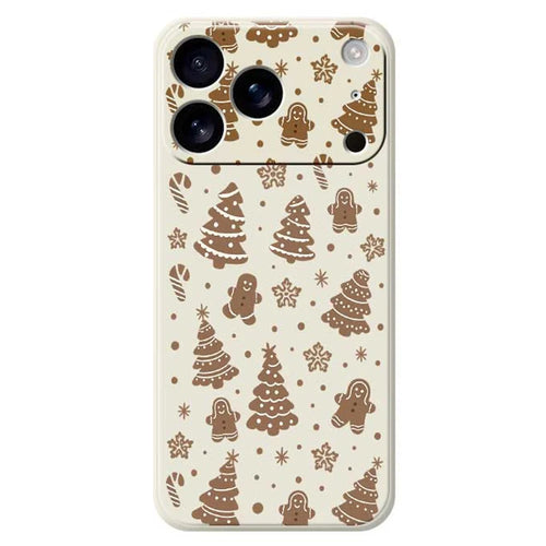 For iPhone 18 Pro Max / 17 Pro Max Case Christmas Gingerbread Pattern Printing Straight Edge TPU Phone Back Cover - Beige - 1