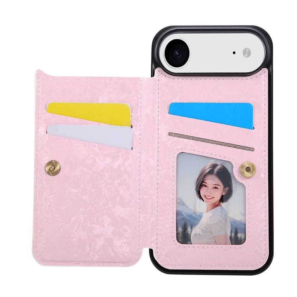For iPhone Air Case Flower Leather TPU RFID Blocking Phone Cover Card Slots - Flowers - 2