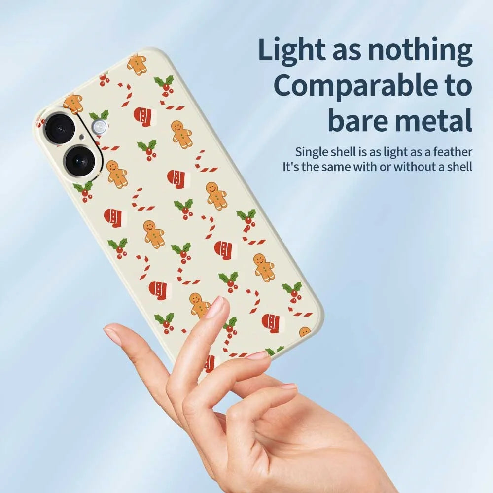 For iPhone 17 Case Gingerbread Gloves Pattern Printing Straight Edge TPU Phone Back Cover - Green - 3