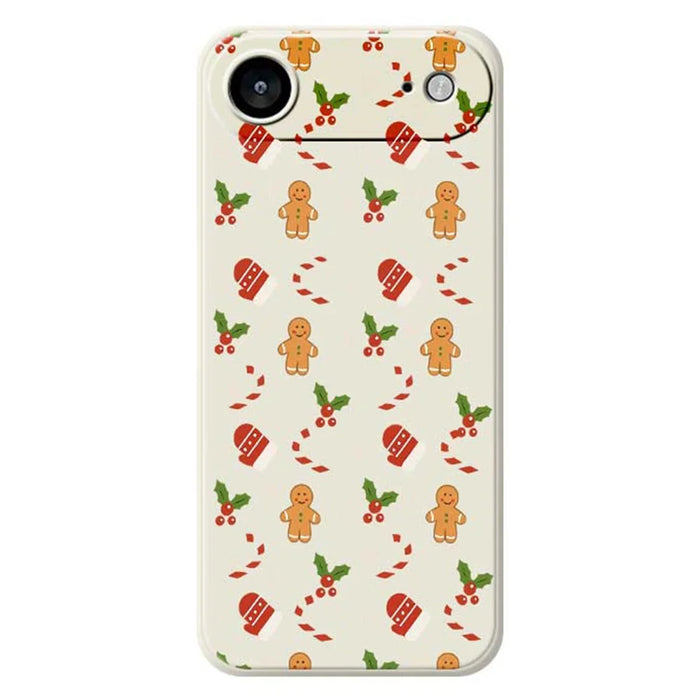 For iPhone Air Case Gingerbread Gloves Pattern Printing Straight Edge TPU Phone Back Cover - Beige - 1