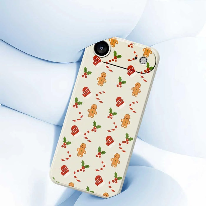 For iPhone Air Case Gingerbread Gloves Pattern Printing Straight Edge TPU Phone Back Cover - Beige - 4