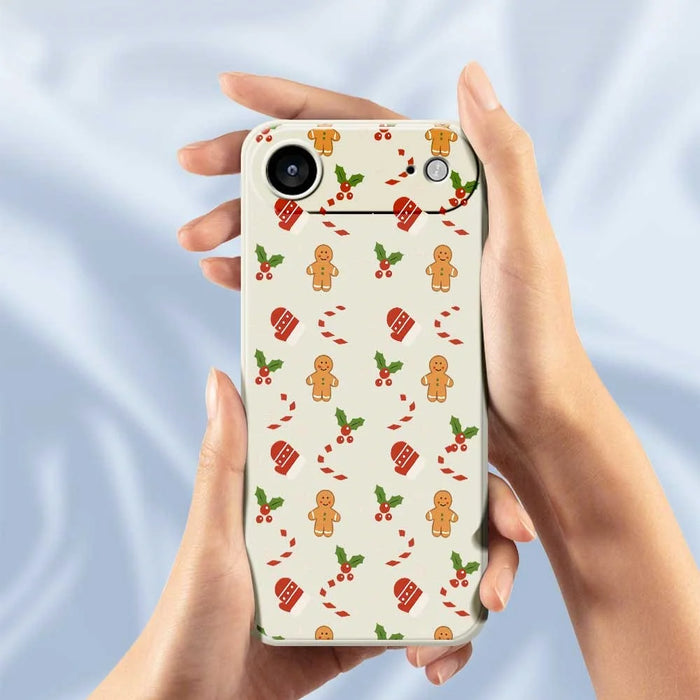 For iPhone Air Case Gingerbread Gloves Pattern Printing Straight Edge TPU Phone Back Cover - Beige - 5