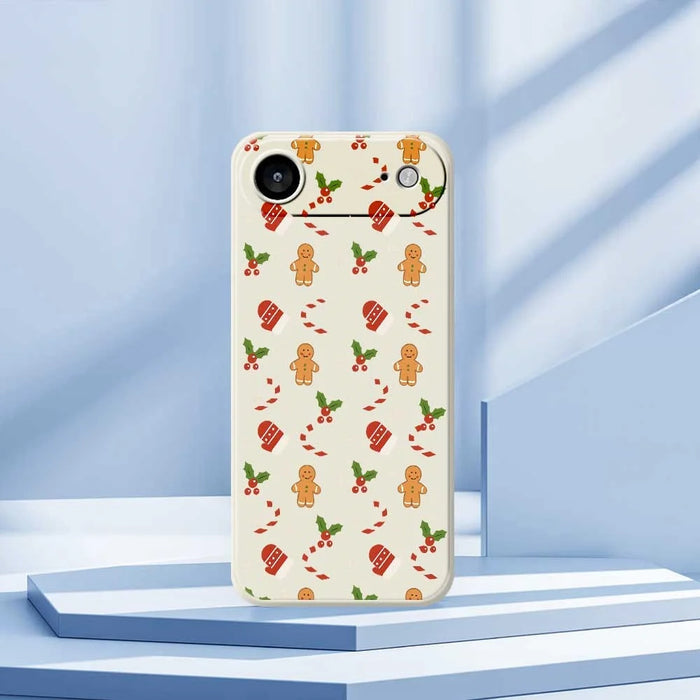 For iPhone Air Case Gingerbread Gloves Pattern Printing Straight Edge TPU Phone Back Cover - Beige - 7