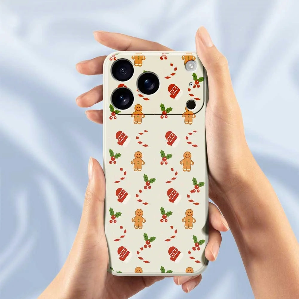 For iPhone 18 Pro Max / 17 Pro Max Case Gingerbread Gloves Pattern Printing Straight Edge TPU Phone Back Cover - Beige - 4