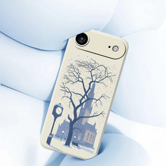 For iPhone Air Case Street Outside The Castle Pattern Printing Straight Edge TPU Phone Back Cover - Beige - 4