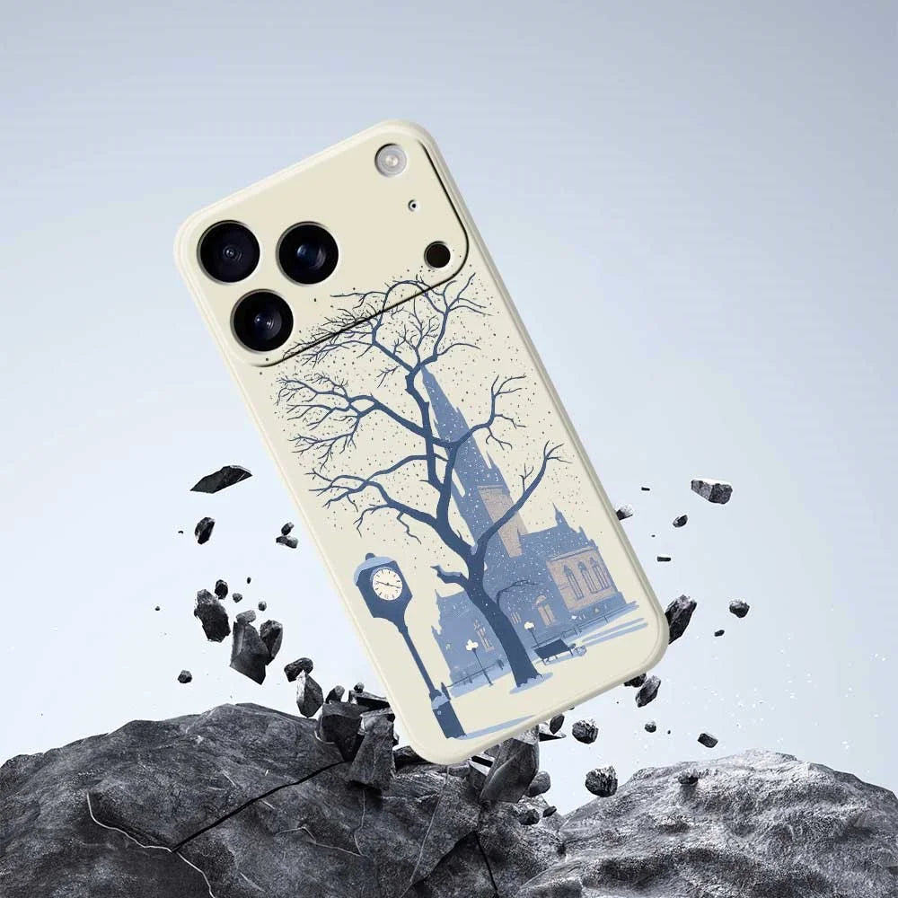 For iPhone 18 Pro / 17 Pro Case Street Outside The Castle Pattern Printing Straight Edge TPU Phone Back Cover - Green - 5