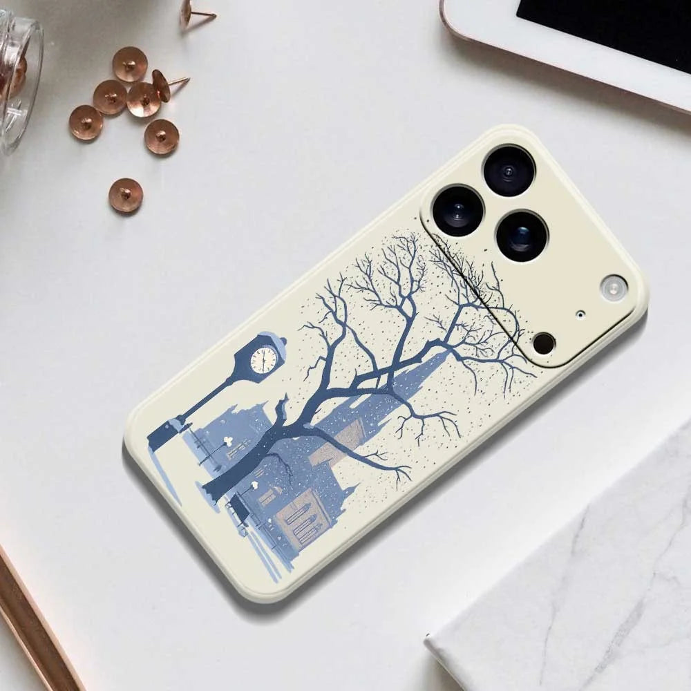 For iPhone 18 Pro / 17 Pro Case Street Outside The Castle Pattern Printing Straight Edge TPU Phone Back Cover - Green - 6