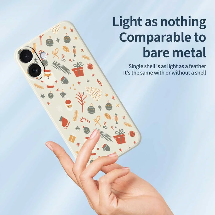 For iPhone 17 Case Candy Gifts Pattern Printing Straight Edge TPU Phone Back Cover - Beige - 3