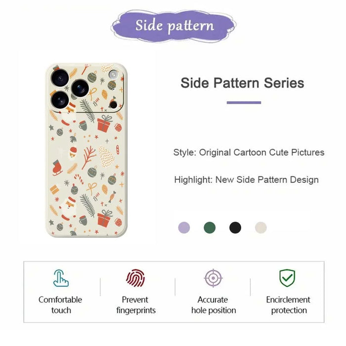 For iPhone 18 Pro Max / 17 Pro Max Case Candy Gifts Pattern Printing Straight Edge TPU Phone Back Cover - Beige - 7