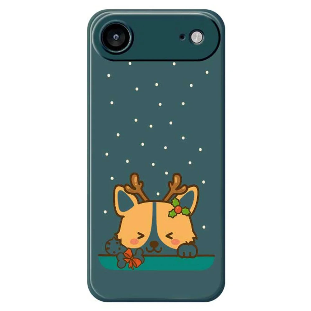 For iPhone Air Case Cute Deer Pattern Printing Straight Edge TPU Phone Back Cover - Green - 1