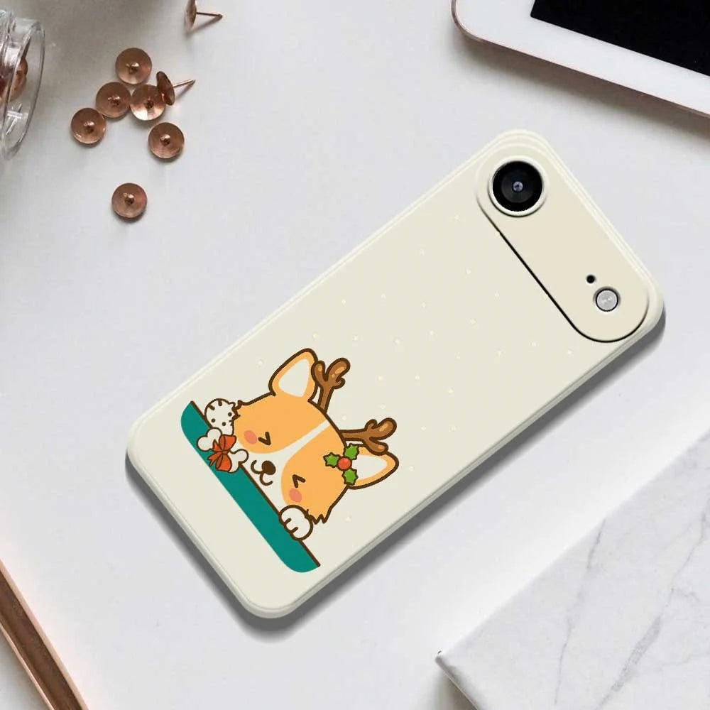 For iPhone Air Case Cute Deer Pattern Printing Straight Edge TPU Phone Back Cover - Green - 6