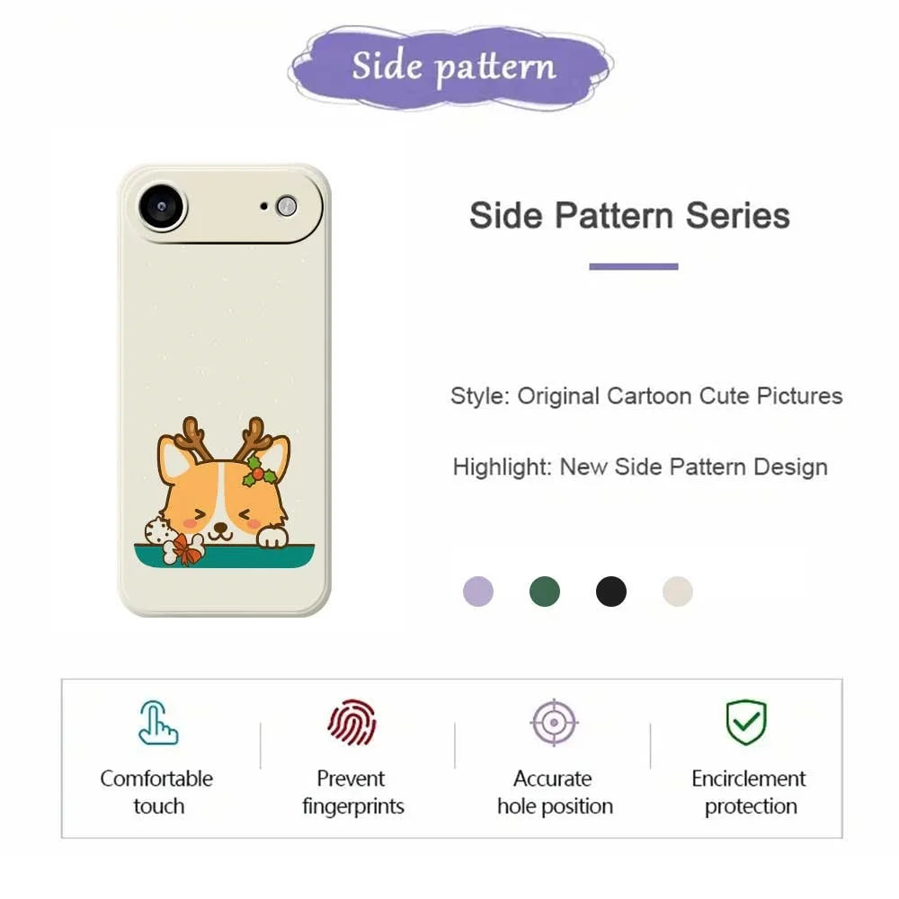 For iPhone Air Case Cute Deer Pattern Printing Straight Edge TPU Phone Back Cover - Green - 7