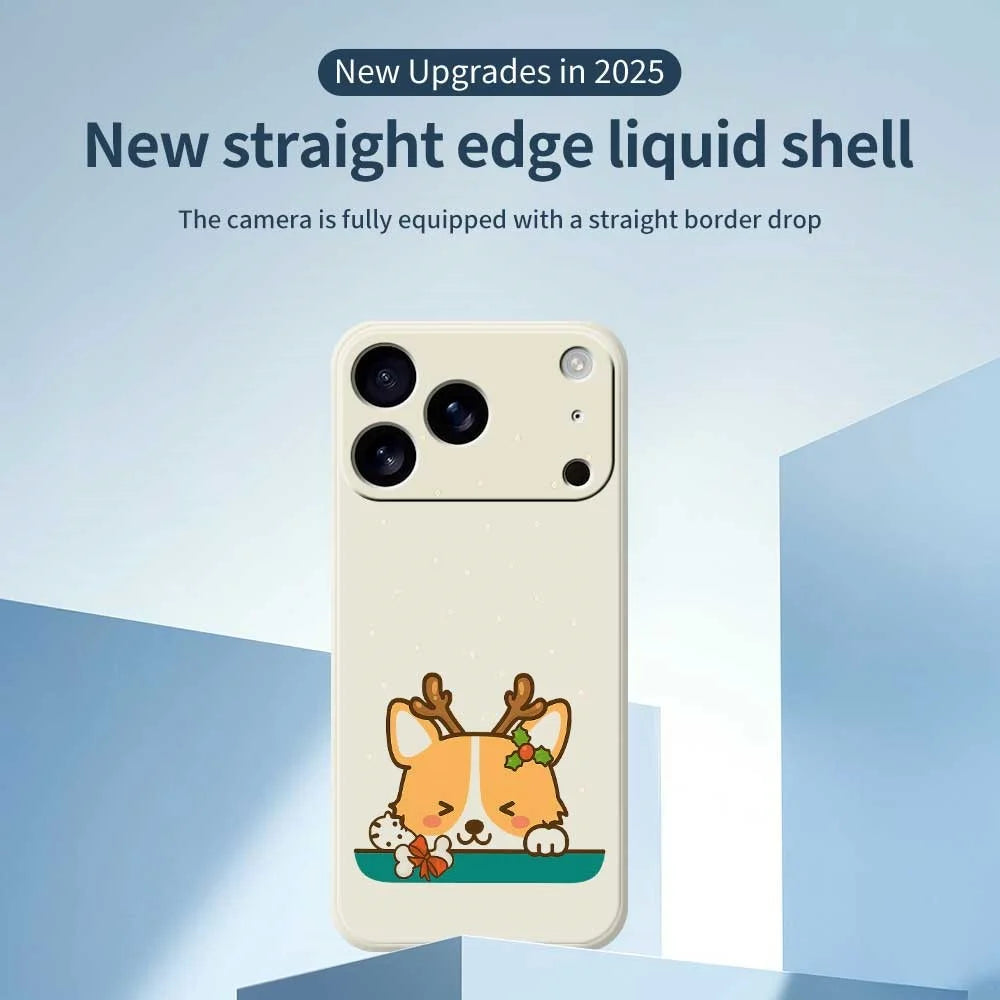 For iPhone 18 Pro / 17 Pro Case Cute Deer Pattern Printing Straight Edge TPU Phone Back Cover - Beige - 2