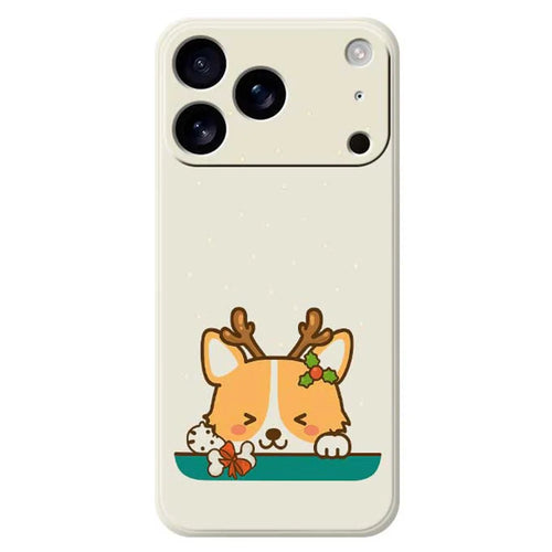 For iPhone 18 Pro Max / 17 Pro Max Case Cute Deer Pattern Printing Straight Edge TPU Phone Back Cover - Beige - 1