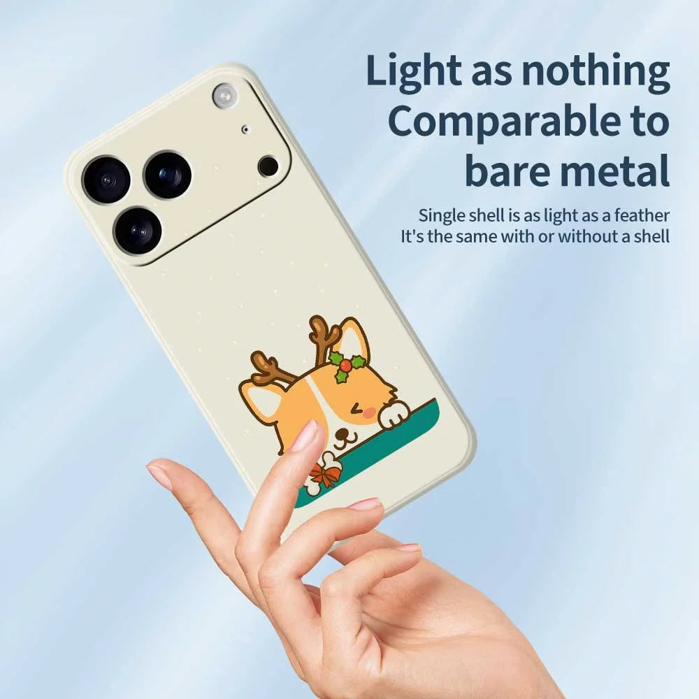 For iPhone 18 Pro Max / 17 Pro Max Case Cute Deer Pattern Printing Straight Edge TPU Phone Back Cover - Beige - 3