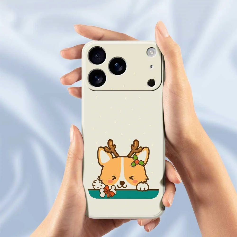 For iPhone 18 Pro Max / 17 Pro Max Case Cute Deer Pattern Printing Straight Edge TPU Phone Back Cover - Beige - 4