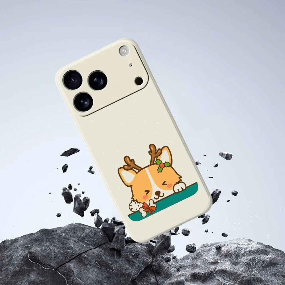 For iPhone 18 Pro Max / 17 Pro Max Case Cute Deer Pattern Printing Straight Edge TPU Phone Back Cover - Beige - 5