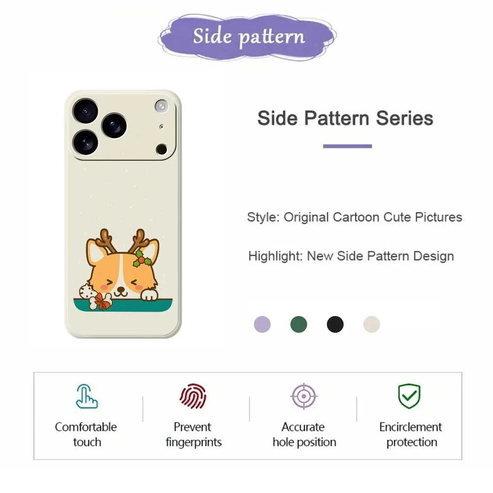For iPhone 18 Pro Max / 17 Pro Max Case Cute Deer Pattern Printing Straight Edge TPU Phone Back Cover - Beige - 7