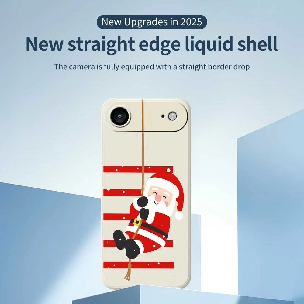 For iPhone Air Case Santa Claus Pattern Printing Straight Edge TPU Phone Back Cover - Green - 2