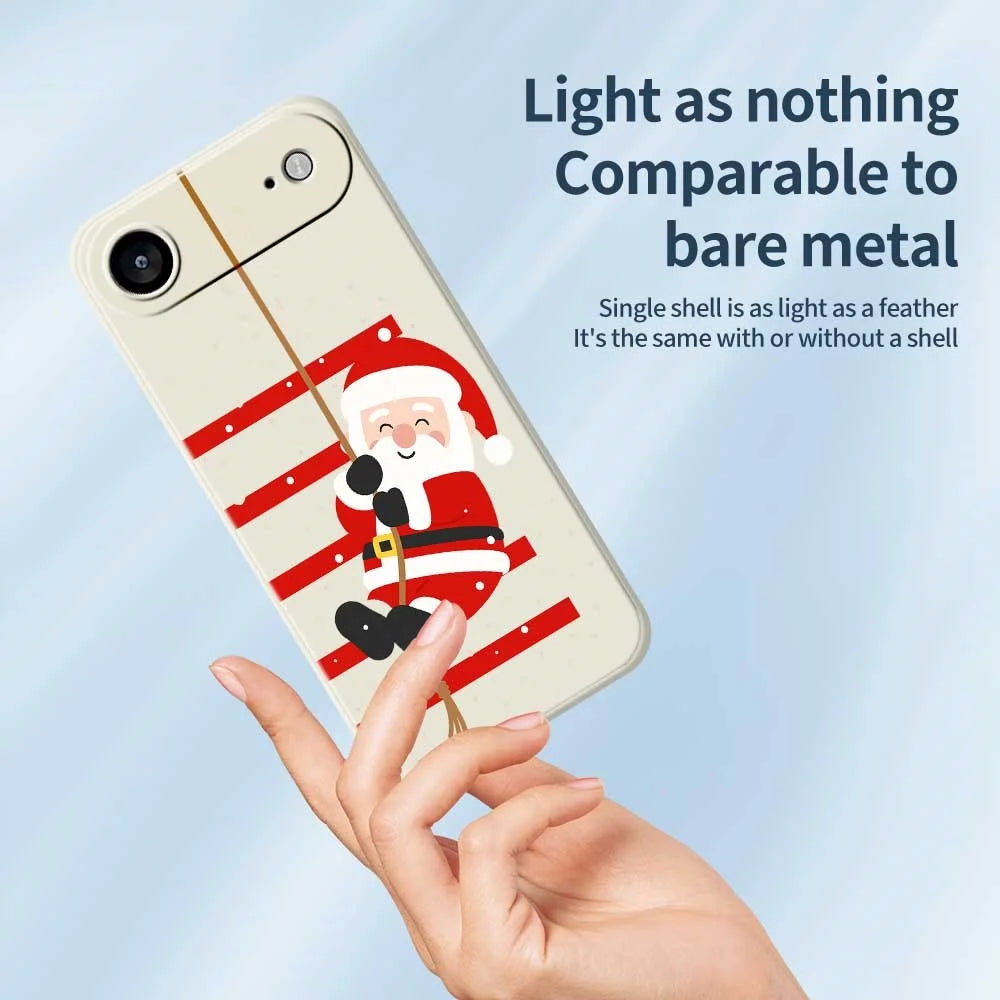 For iPhone Air Case Santa Claus Pattern Printing Straight Edge TPU Phone Back Cover - Green - 3