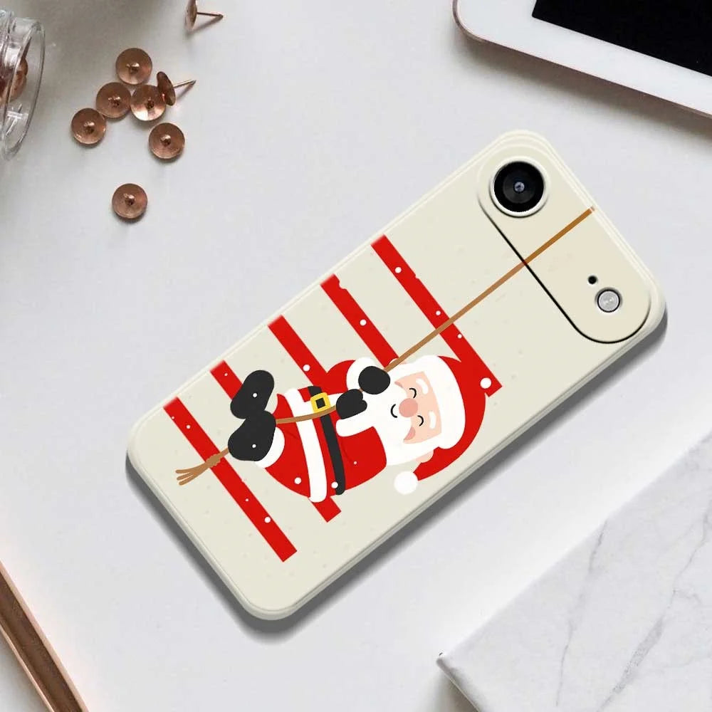 For iPhone Air Case Santa Claus Pattern Printing Straight Edge TPU Phone Back Cover - Green - 6