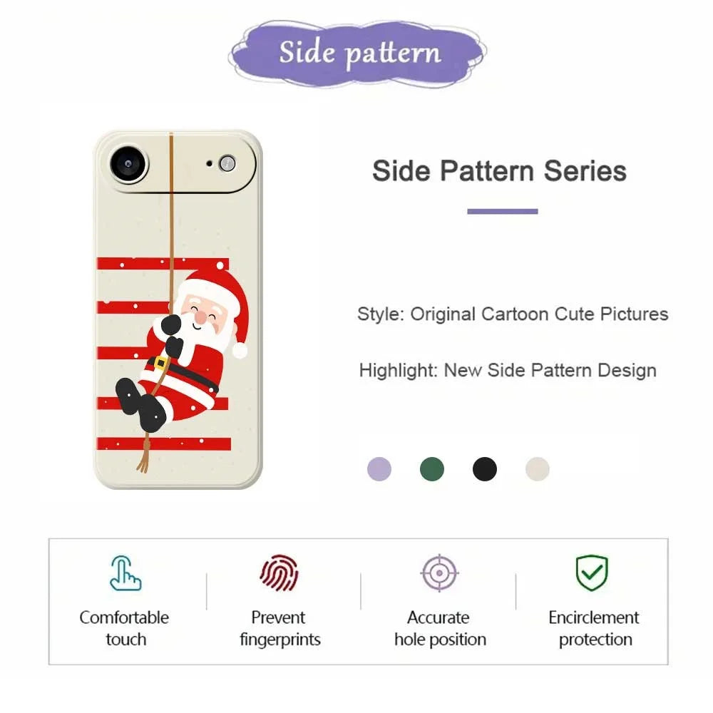 For iPhone Air Case Santa Claus Pattern Printing Straight Edge TPU Phone Back Cover - Green - 7