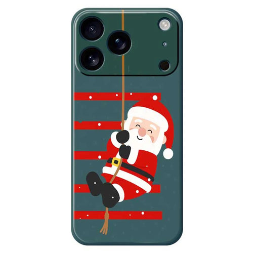 For iPhone 18 Pro / 17 Pro Case Santa Claus Pattern Printing Straight Edge TPU Phone Back Cover - Green - 1