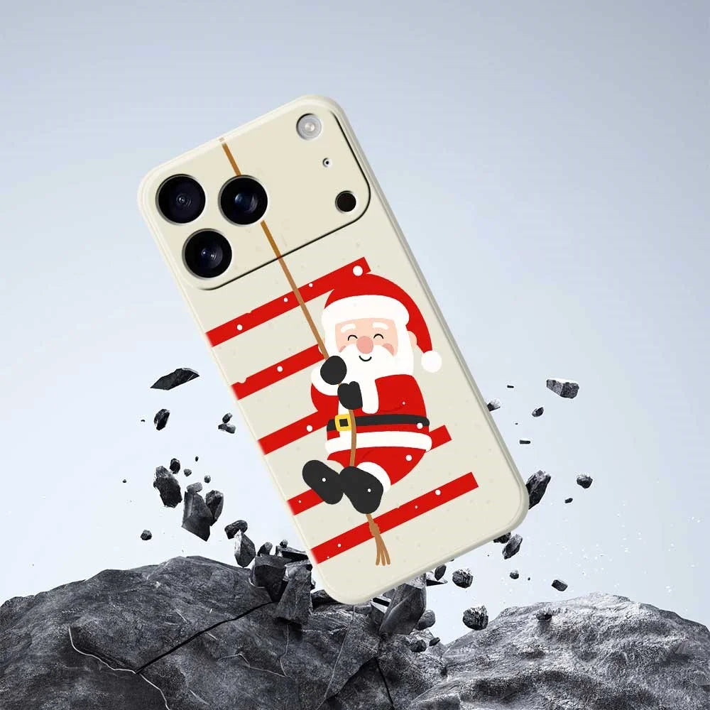 For iPhone 18 Pro / 17 Pro Case Santa Claus Pattern Printing Straight Edge TPU Phone Back Cover - Green - 5