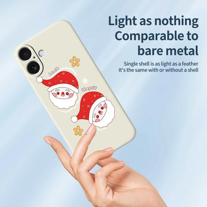 For iPhone 17 Case Cute Santa Claus Pattern Printing Straight Edge TPU Phone Back Cover - Green - 3