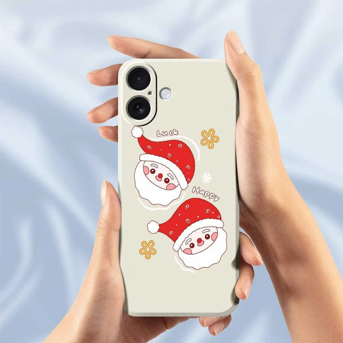 For iPhone 17 Case Cute Santa Claus Pattern Printing Straight Edge TPU Phone Back Cover - Green - 4